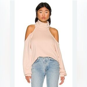 LANSTON Revolve Porter Cold Shoulder Pullover Blush Women’s Size Medium Comfy